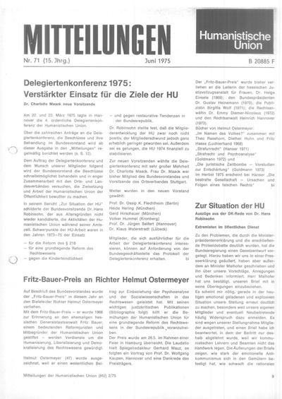 Beitragsbild Mitteilungen Nr. 71 (Heft 2/1975)