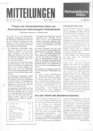 Mitteilungen Nr. 75 (Heft 2/1976)