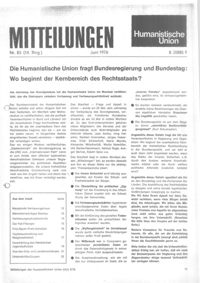 Beitragsbild Mitteilungen Nr. 83 (Heft 2/1978)