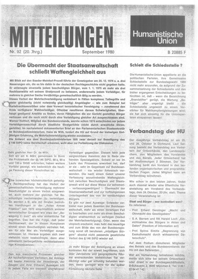 Beitragsbild Mitteilungen Nr. 92 (Heft 3/1980)