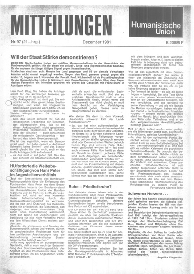 Beitragsbild Mitteilungen Nr. 97 (Heft 4/1981)