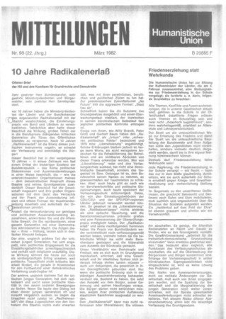Mitteilungen Nr. 98 (Heft 1/1982)
