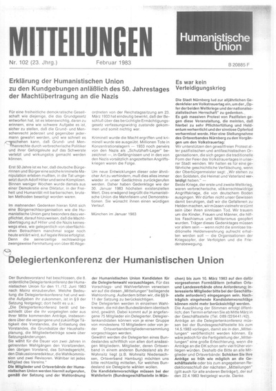 Beitragsbild Mitteilungen Nr. 102 (Heft 1/1983)