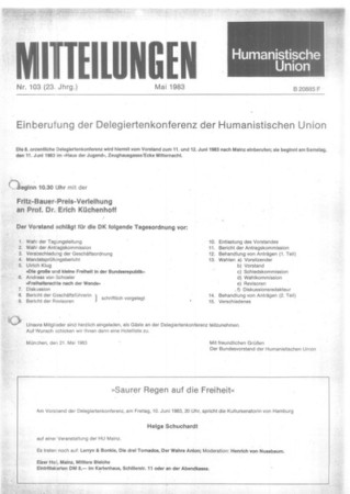 Mitteilungen Nr. 103 (Heft 2/1983)
