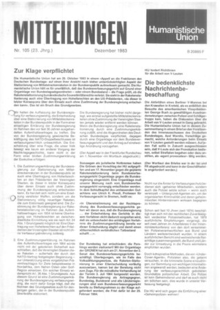 Mitteilungen Nr. 105 (Heft 4/1983)