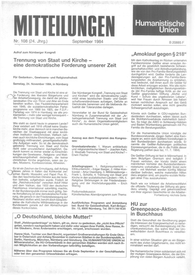 Beitragsbild Mitteilungen Nr. 108 (Heft 3/1984)