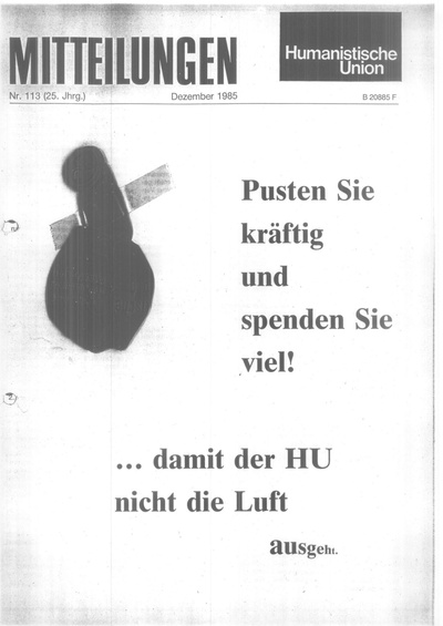 Beitragsbild Mitteilungen Nr. 113 (Heft 4/1985)