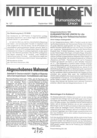 Mitteilungen Nr. 127 (Heft 3/1989)
