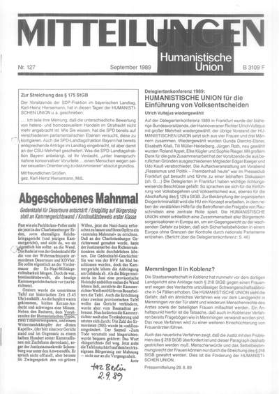Beitragsbild Mitteilungen Nr. 127 (Heft 3/1989)
