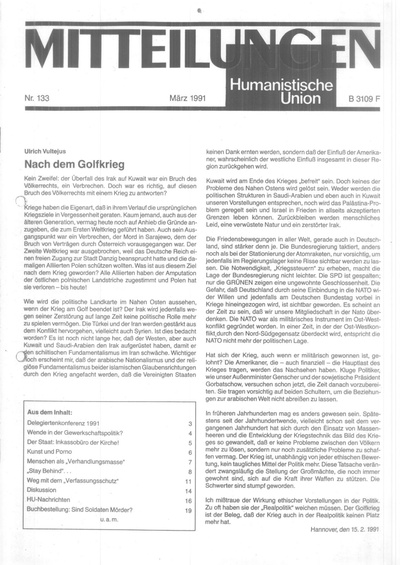 Beitragsbild Mitteilungen Nr. 133 (Heft 1/1991)