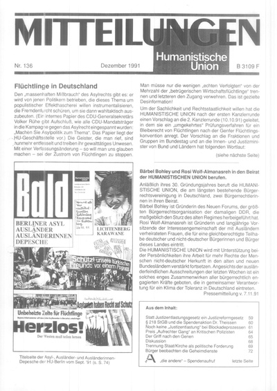Beitragsbild Mitteilungen Nr. 136 (Heft 4/1991)