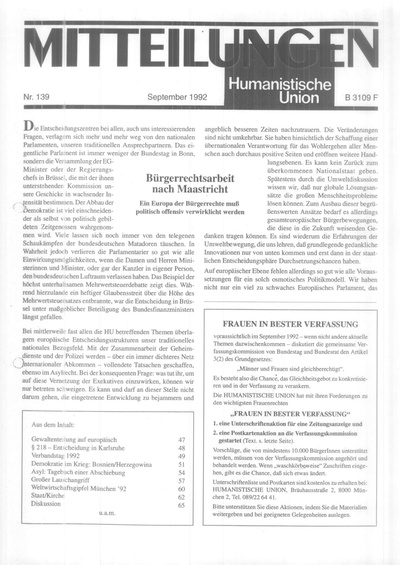Beitragsbild Mitteilungen Nr. 139 (Heft 3/1992)