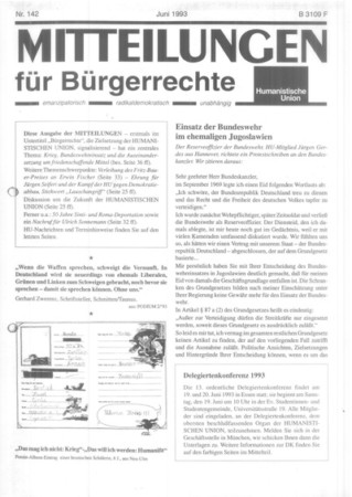 Mitteilungen Nr. 142 (Heft 2/1993)