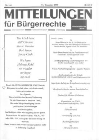 Mitteilungen Nr. 144 (Heft 4/1993)