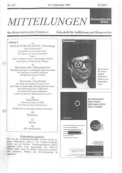 Beitragsbild Mitteilungen Nr. 147 (Heft 3/1994)