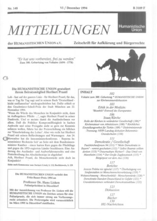 Mitteilungen Nr. 148 (Heft 4/1994)