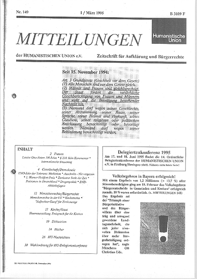 Beitragsbild Mitteilungen Nr. 149 (Heft 1/1995)