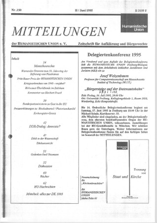 Mitteilungen Nr. 150 (Heft 2/1995)