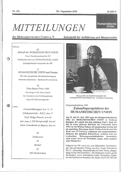 Beitragsbild Mitteilungen Nr. 151 (Heft 3/1995)