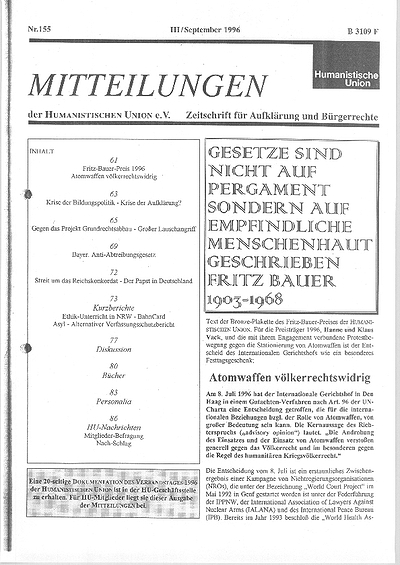 Beitragsbild Mitteilungen Nr. 155 (Heft 3/1996)