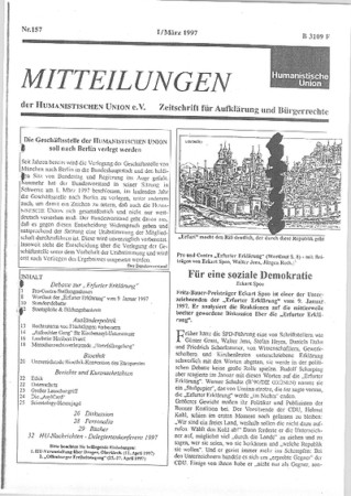 Mitteilungen Nr. 157 (Heft 1/1997)