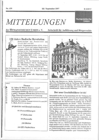 Mitteilungen Nr. 159 (Heft 3/1997)