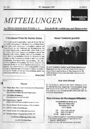 Mitteilungen Nr. 160 (Heft 4/1997)