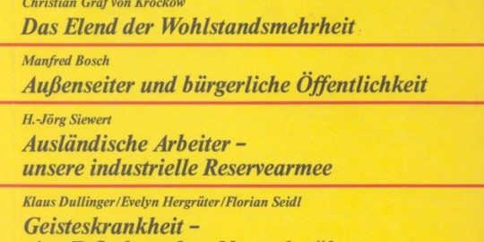 Beitragsbild vorgänge Nr. 10 (Heft 4/1974) Unsere Neger. Randgruppen der Gesellschaft