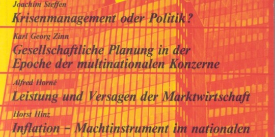 Beitragsbild vorgänge Nr. 11 (Heft 5/1974) Marktwirtschaft in der Krise