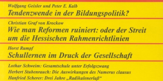 Beitragsbild vorgänge Nr. 14 (Heft 2/1975) Schule und Politik