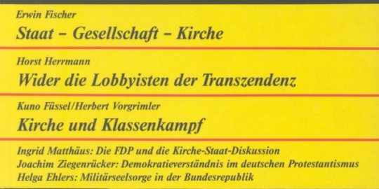 Beitragsbild vorgänge Nr. 16 (Heft 4/1975) Kirche, Staat und Demokraten