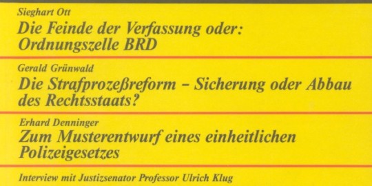 Beitragsbild vorgänge Nr. 18 (Heft 6/1975) Auf dem Weg zum Ordnungsstaat