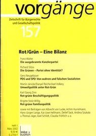 Beitragsbild vorgänge Nr. 157 (Heft 1/2002) Rot/Grün - Eine Bilanz