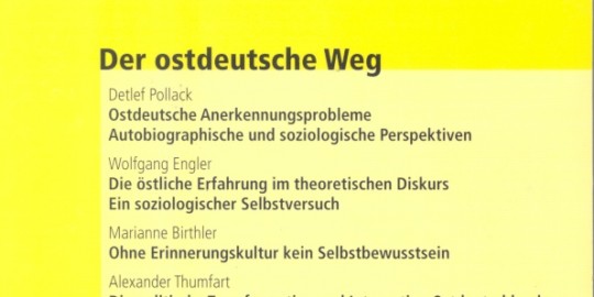 Beitragsbild vorgänge Nr. 161 (Heft 1/2003) Der ostdeutsche Weg