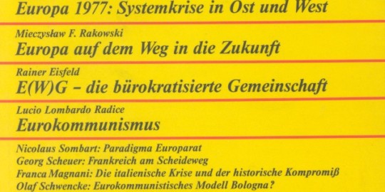 Beitragsbild vorgänge Nr. 25 (Heft 1/1977) Wohin steuert Europa?