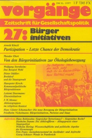 vorgänge Nr. 27 (Heft 3/1977) Bürgerinitiativen