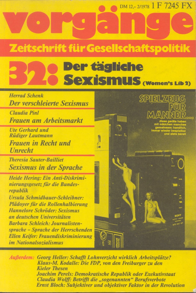 Beitragsbild vorgänge Nr. 32 (Heft 2/1978) Der tägliche Sexismus