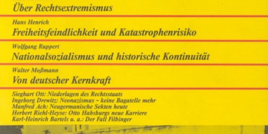 Beitragsbild vorgänge Nr. 34 (Heft 4/1978) Tendenzen nach rechts