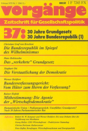 vorgänge Nr. 37 (Heft 1/1979) 30 Jahre Grundgesetz 30 Jahre BRD (1)
