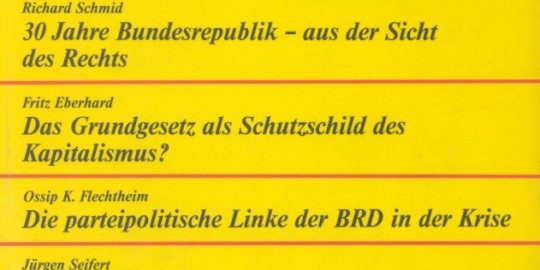 Beitragsbild vorgänge Nr. 38 (Heft 2/1979) 30 Jahre Grundgesetz 30 Jahe BRD (2)