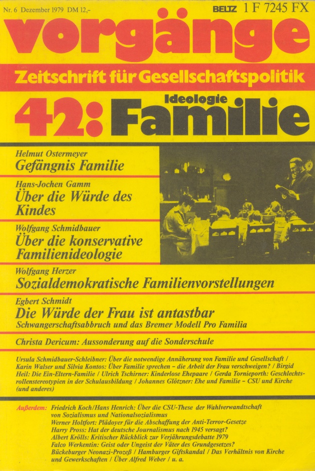 Beitragsbild vorgänge Nr. 42 (Heft 6/1979) Ideologie Familie