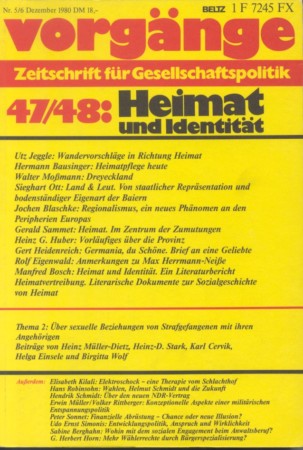 vorgänge Nr. 47/48 (Heft 5-6/1980): Heimat und Identität