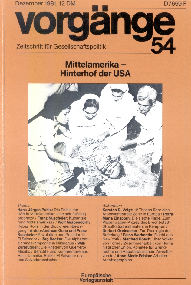 Beitragsbild vorgänge Nr. 54 (Heft 6/1981) Mittelamerika - Hinterhof der USA