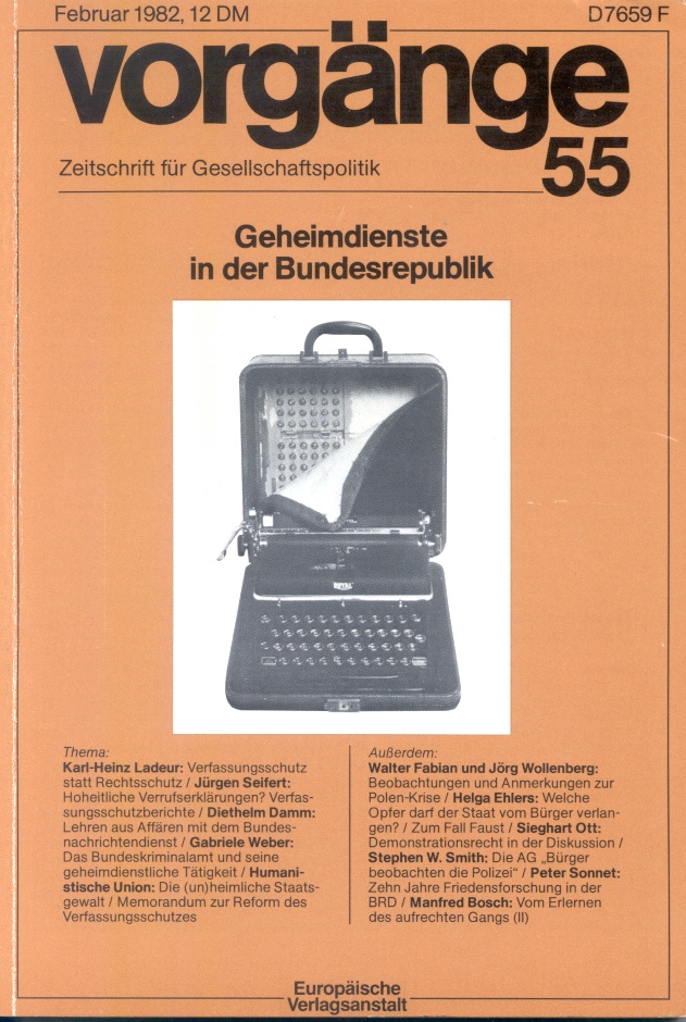 Beitragsbild vorgänge Nr. 55 (Heft 1/1982) Geheimdienste in der Bundesrepublik