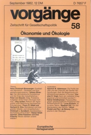 vorgänge Nr. 58 (Heft 4/1982) Ökonomie und Ökologie