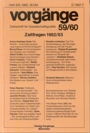 vorgänge Nr. 59/60 (Heft 5-6/1982) Zeitfragen 1982/83