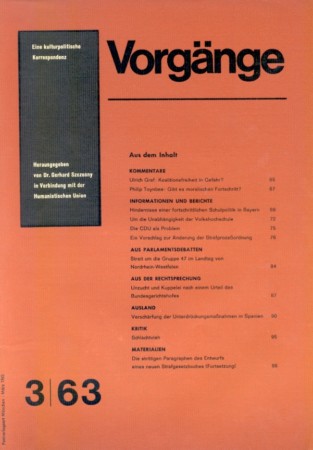 vorgänge Heft 3/1963