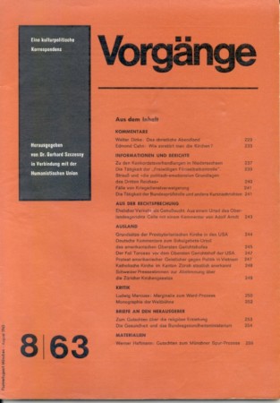 vorgänge Heft 8/1963