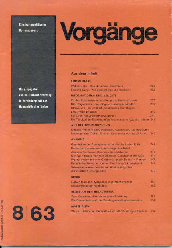 Beitragsbild vorgänge Heft 8/1963