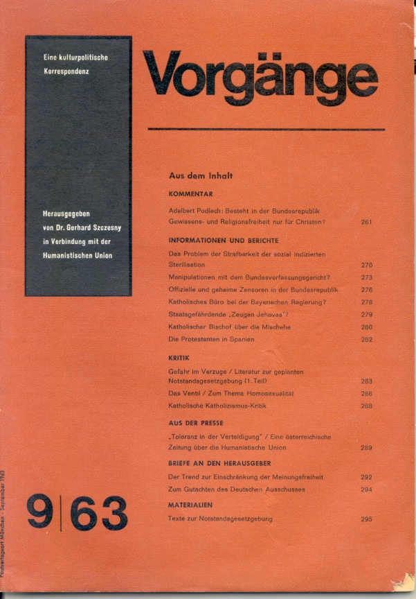 Beitragsbild vorgänge Heft 9/1963